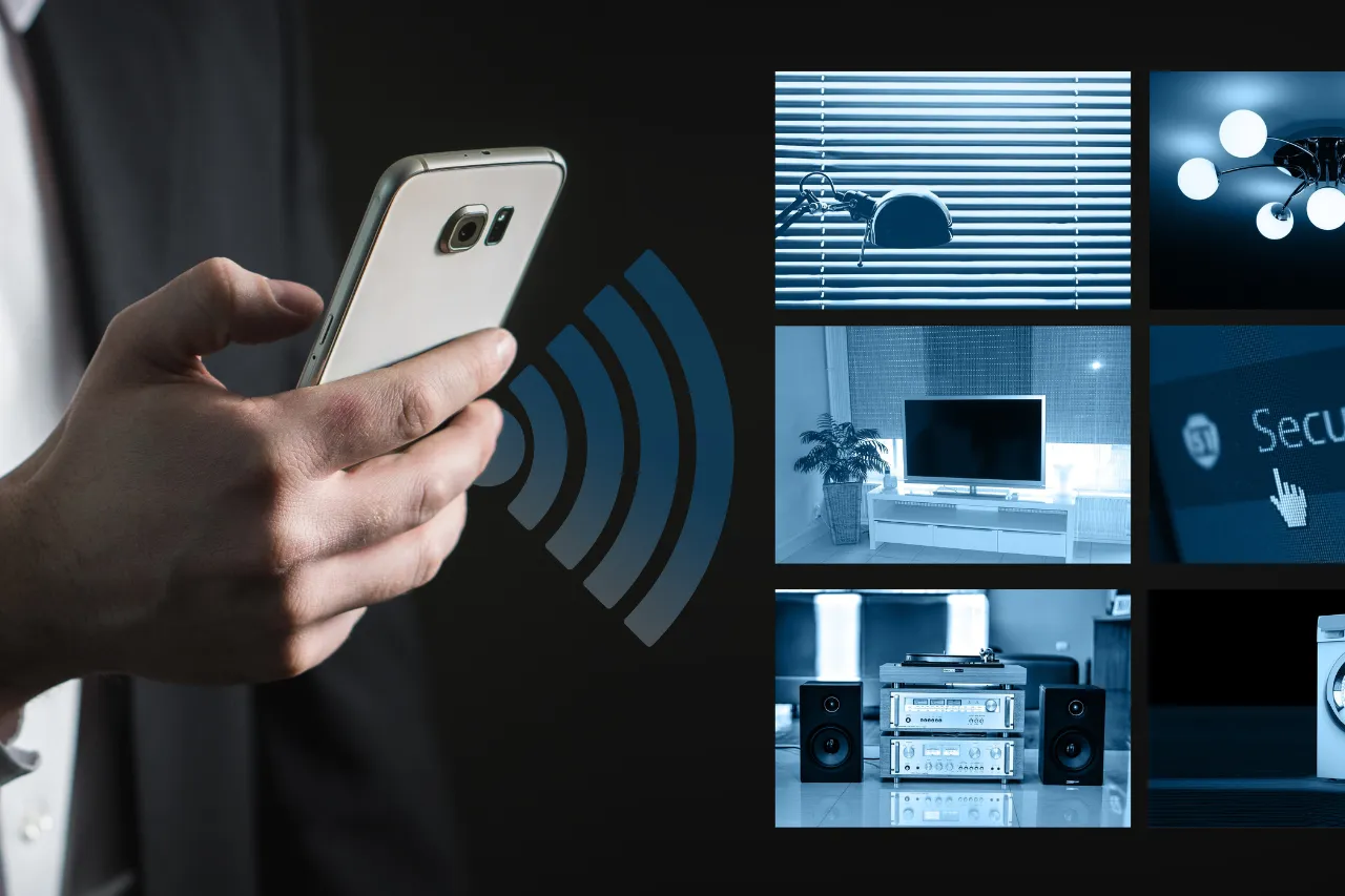 Smartphone controlla dispositivi domestici con connessione wireless
