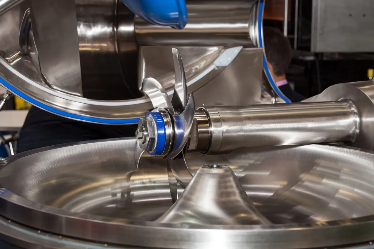 Miscelatore industriale in acciaio inox con pale rotanti