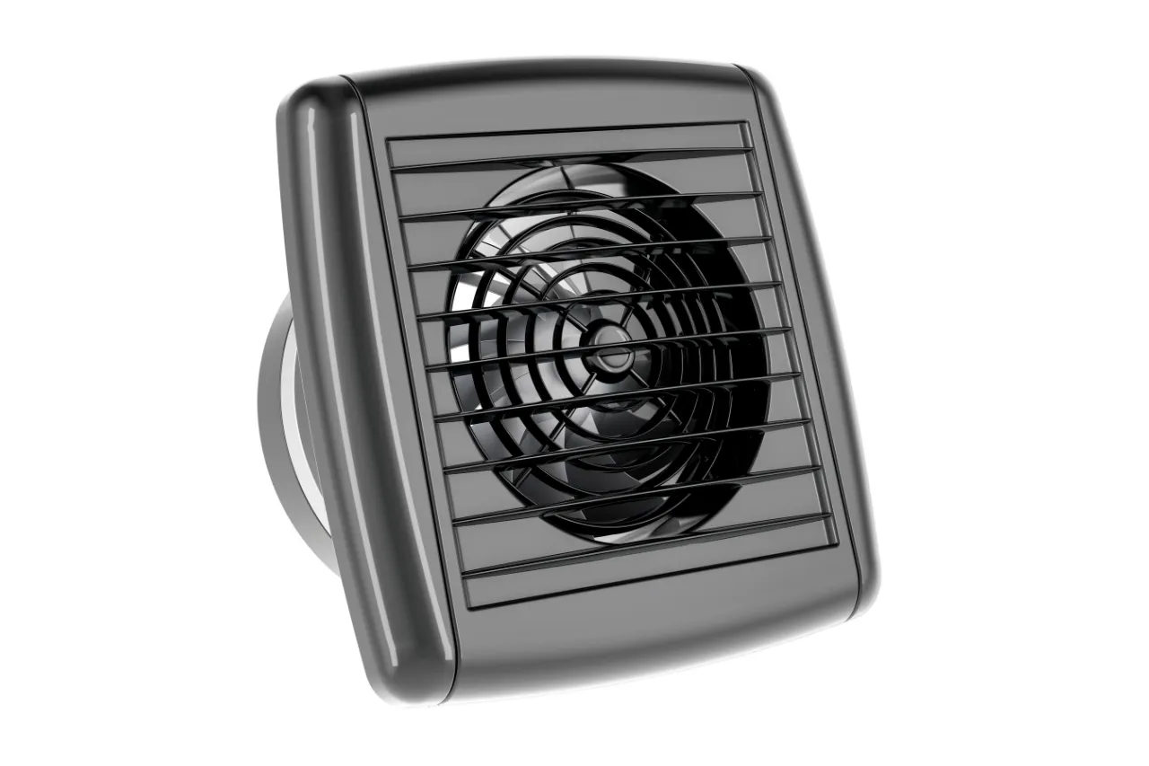 Ventilatore portatile nero con griglia frontale