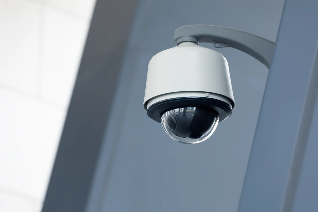 Telecamera di sorveglianza a cupola montata al soffitto