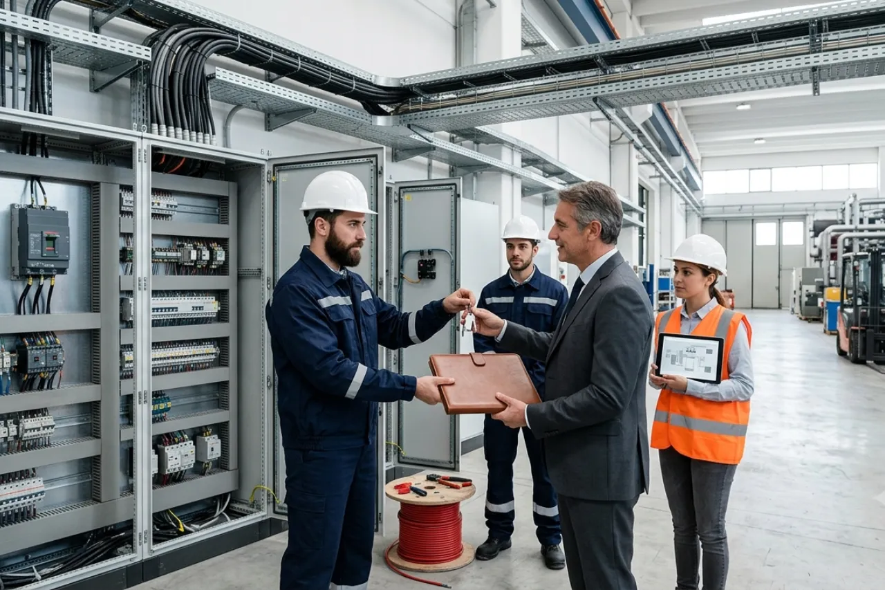 Consegna chiavi in impianto elettrico industriale