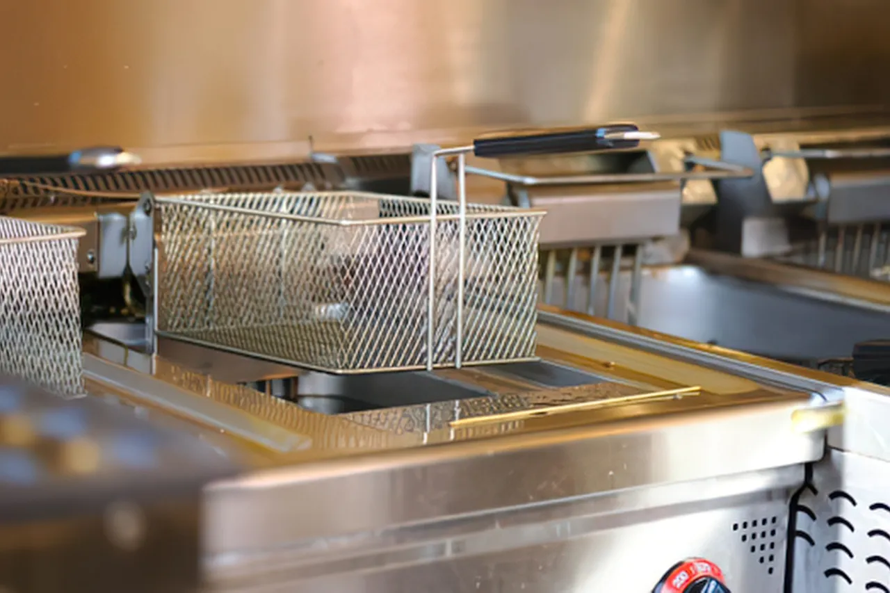 Cestelli metallici di una friggitrice professionale