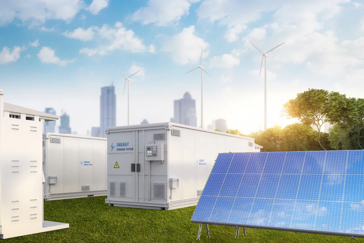Pannelli solari, turbine eoliche e sistemi di accumulo energetico