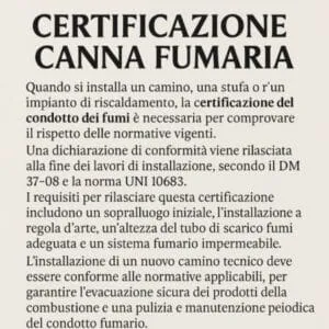 certificazione della canna fumaria
