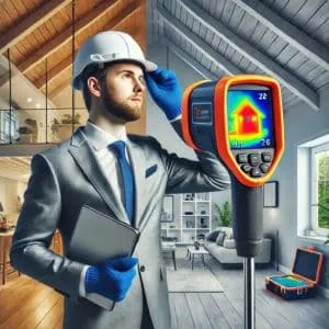 foto uomo che fa la diagnosi energetica