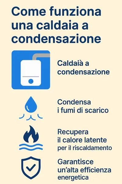 infografica funzionamento caldaia a condensazione