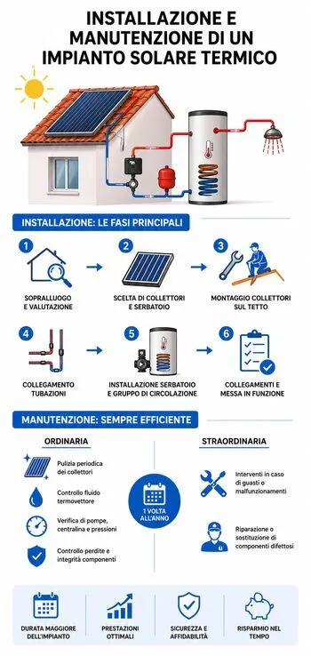 infografica installazione impianto solare termico