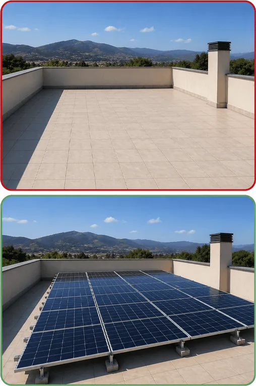 prima e dopo fotovoltaico