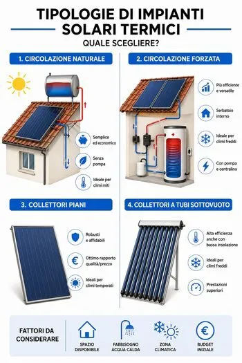 tipi di solari termici infografica